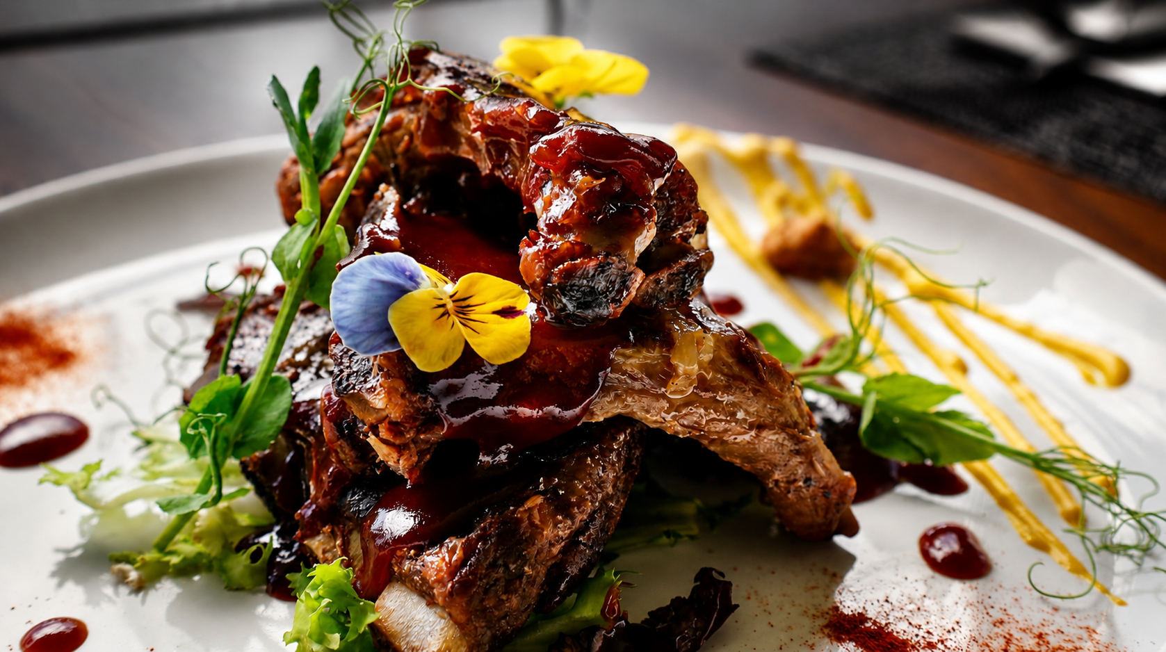 Costillas glaseadas con BBQ